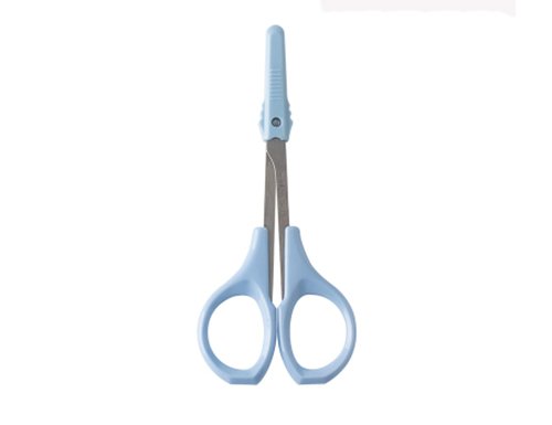 SHINING CROWN 4 Inch Premium Nose & Ear Hair Scissors, Safety Blades with Rounded Tip for Trimming Kid's & Adult's Nails, Facial & Eyebrow Hair