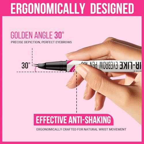 iMethod Curved Eyebrow Pen - Eyebrow Pencil, 2 Count Brow Pencil Dual-Ended with Curved Tip and Precise Brush-Tip for Natural Hair-Like Brows, Last All-Day, Light Brown and Brown Each