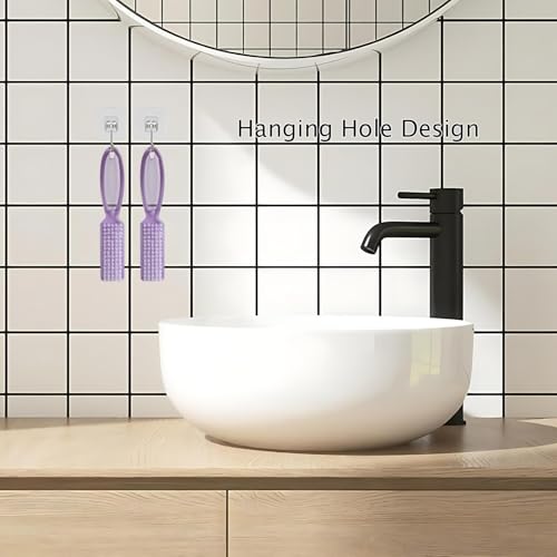 Yebeauty Nail Brush Fingernail Cleaner, 4 Pcs Hand Scrub Cleaning Brush Plastic Hand Finger Toes Scrubbing Brush, Pedicure Nail Scrubber