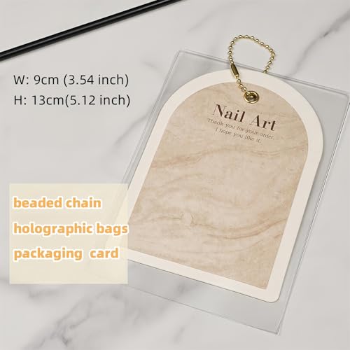 Acycoin2A 10PCS Handmade Ins Press On Nail Packaging Nail Gel Polish Sample Display Nail Art Background Card Dustproof Bag With Tie Bags