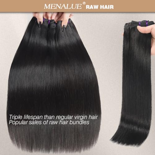Raw Straight Bundles Human Hair 20 22 24 Inch 100% Unprocessed 16A Vietnamese Human Hair Bundles Straight Virgin Hair Sew In 3 Bundles Thick Hair Extensions Natural Color