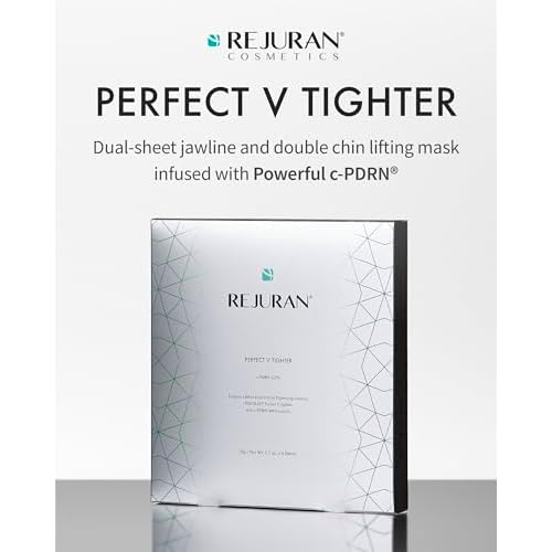REJURAN¢ç Perfect V Tighter Dual-Sheet Lifting Sheet Mask, c-PDRN¢ç (4ea) ? Face & Jawline Lifting and Firming Original PDRN & Purecolla, Deep Moisturizing, Skin Tightening Anti-Aging Korean Skin Care