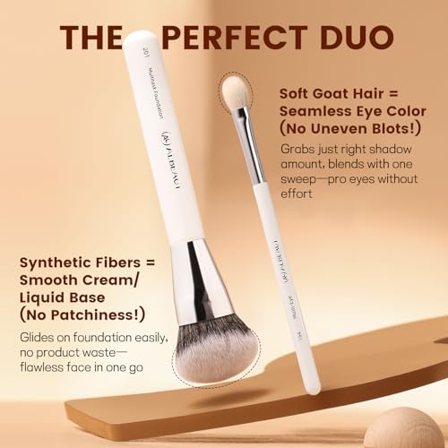 Makeup Brushes Set, Albeaut 7Pcs Face Eyeshadow Brushes Kit with Preminum Bristles Liquid Foundation Concealer Blending Tools Professional & Travel Bag
