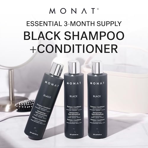 MONAT Black Shampoo + Conditioner ? 3-Month Supply ? A 2-in-1 Formula for Optimal Hair Care in One Step ? Cleanses, Conditions, and Promotes Stronger, Healthier-Looking Hair ? 711ml (24.0 fl oz)