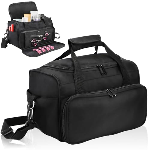 Hairstylist Travel Bag, Large Capacity Hairdresser Bag with Divider, Sturdy Barber Case Holder for Hair Stuff, Professional Cosmetology Organizer for Curling Iron Hair Straightener Supplies