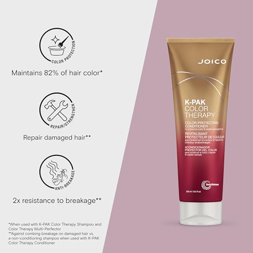 Joico K-PAK Color Therapy Color-Protecting Conditioner | For Color-Treated Hair | Boost Shine | Improve Elasticity | Repair Breakage | Rebuild Damaged Hair | With Keratin & Argan Oil