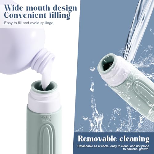 Travel Bottles for Toiletries, 3oz TSA Approved Travel Size Toiletries, Silicone Leak-Proof Refillable Containers, Squeezable Liquid Essentials Bottles W/Clear Bag (GRAY)