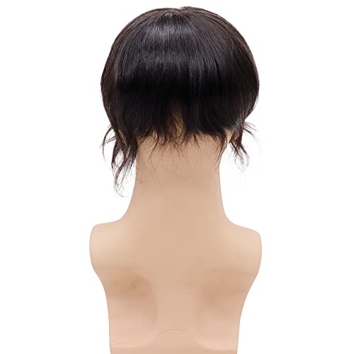 Toupee for Men 8¡±x10¡± European Virgin Human Hair Replacement Systems Men¡¯s Hairpiece Mono Lace Top with Durable PU Around Medium Light Density #2 Darkest Brown Color