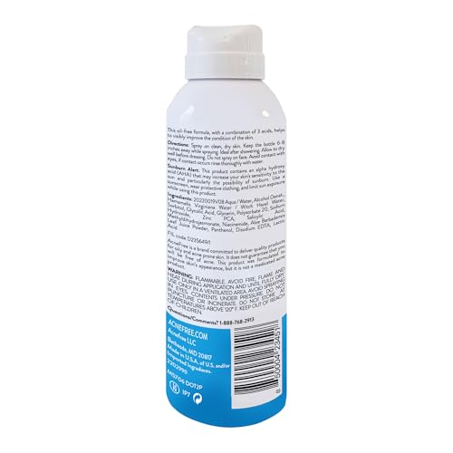 AcneFree Salicylic Acid Body Spray, Pore Clarifying Solution for chest and back, 5 Ounce