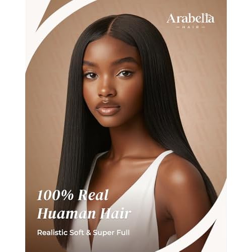 Arabella Hair 5x6 Glueless Wigs Human Hair Pre Plucked Pre Cut 230% Density Straight Human Hair Wigs No Glue HD Lace Front Closure Ready to Wear Black Wigs 100% Human Hair for Black Women 18inch