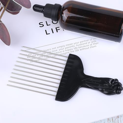 Hair Picks for Curly Hair, 1 Pcs Metal Hair Pick for Black Men Afro Pick Comb Detangling Wig Braid Hair Styling Tool for Women and Men