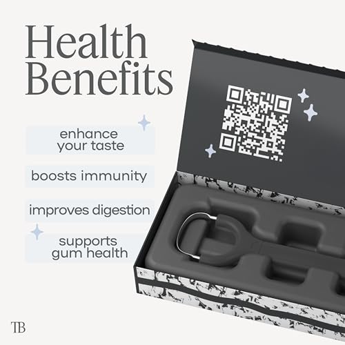 TheTongueBuddy¢â Effective Tongue Scraper for Adults - Ergonomic Tongue Cleaner Promotes Fresher Breath, Travel-Friendly Beauty and Personal Care Essential (Onyx Black)