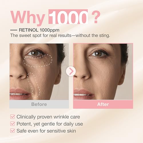 Retinol + Retinal + Peptide Booster Serum ? 1,000ppm Retinol, 100 ppm Retinal, Anti-Aging Face Serum with Peptides, Hyaluronic Acid, Niacinamide & Collagen, Fragrance-Free, 30ml (1.01 fl oz)