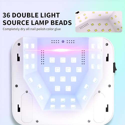 UV Nail Lamp, UV Light for Gel Nails, Cordles Rechargeable LED Nail Lamp with 3 Timer Setting, Touch Control & Auto Sensor, Fast Nail Light Curing Lamp for Salon & Home