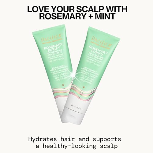 Pacifica Shampoo & Conditioner Set ? Rosemary Purify Invigorating Set with Cooling Mint for Clarifying and Detoxing, Sulfate-Free, Vegan & Cruelty-Free, 12 oz & 8 oz (Set of 2)