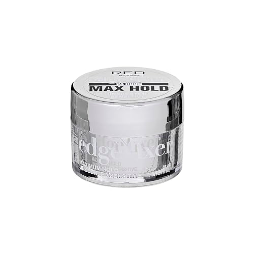 Red by Kiss Edge Fixer 24 Hour Maximum Hold Edge Wax No Flaking Biotin B7 Infused Hair Gel 1.01 fl.oz (Unscented)