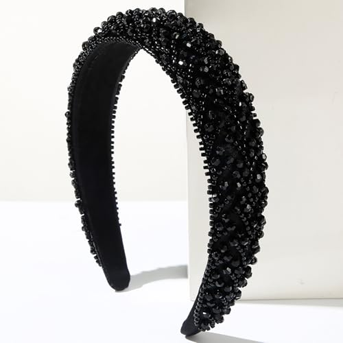 Ever Fairy Rhinestone Headband Women Girls Fashion Handmade Crystal Diamond Bling Headbands Hair Hoops Sparkle Glitter Beaded Jeweled Hairband Hair Accessories