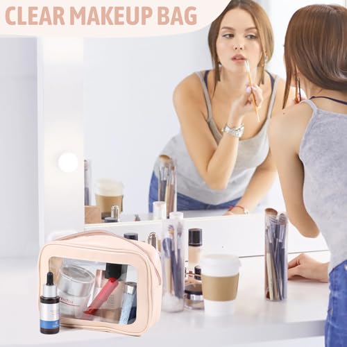 5PCS Clear Toiletry Bag,TSA Approved Travel Makeup Pouch with Zipper for Cosmetics and Toiletries£¬Diaper Bag Organizer Pouch Set£¬Women's Purse Organizer and Clear Car Bag