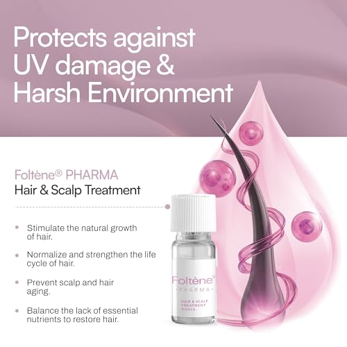 FOLTENE Hair Regrowth Treatment for Women ? Hair Serum for Hair Growth with Tricalgoxyl ? Anti-Thinning Scalp Formula for Thicker, Stronger Hair ? Free from Parabens & Sulfates ? 12 Vials