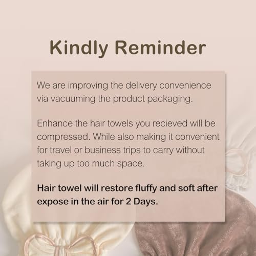 Jseng Microfiber Hair Towel Caps for Wet Hair with Cute Bowtie, 3Packs Fast Drying Hair Towel Caps for Long Curly Hair Women
