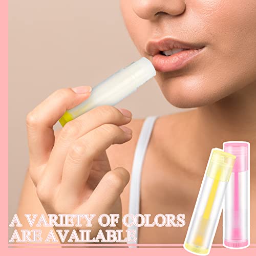 Sumind 300 Pieces Colorful Lip Balm Empty Container 5 ml Refillable Rotatable Clear Tubes Plastic Gloss Lipstick Lip Balm Tubes Holder for DIY Cosmetic Gifts, 6 Colors