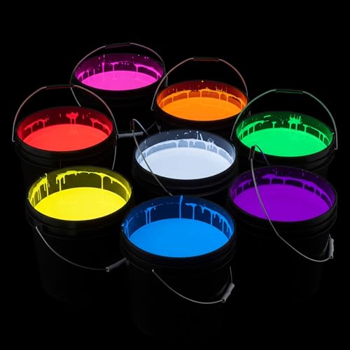 milo UV Neon Purple Washable Party Paint | 5 Gallon Bucket | Bulk Fluorescent Party Paint for Rave, Events, Concerts | Glows UV in Black Light | Made in USA | Safe for Skin, Washable, and Non Toxic