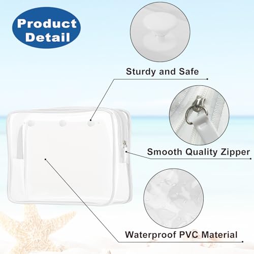Clear Insert Bag Accessories for Beach Tote Bag, Clear Travel Storage Inner Pouch for Cosmetic, Toiletry & Makeup Brush Organizer Divider
