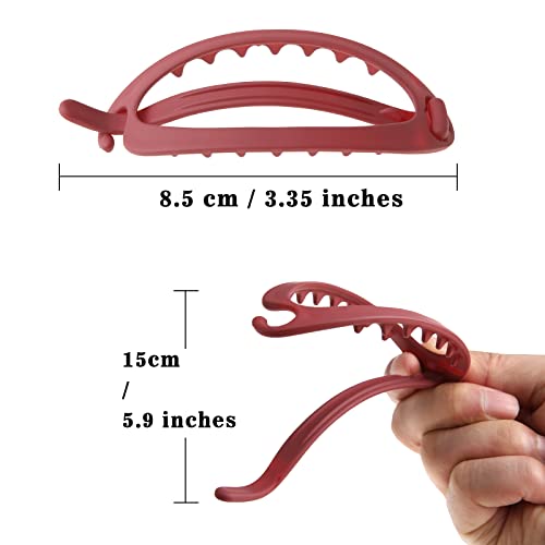 French Concord Hair Clips Claw - 6Pcs Side Slid Flat Hair Clips for Volume Strong Hold No Slip Grip Hair Claw Clips for Women Girls Thick Thin Hair (Matte Oval(Small,3.35 inches))