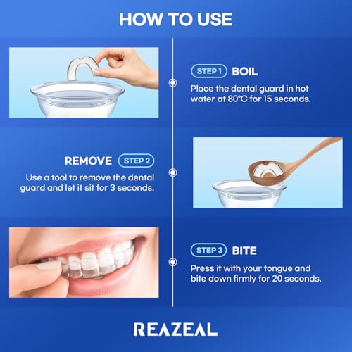 Mouth Guard for Grinding Teeth at Night: Moldable Dental Guard for Sleeping - Nighttime Protection for Teeth 4 Pack