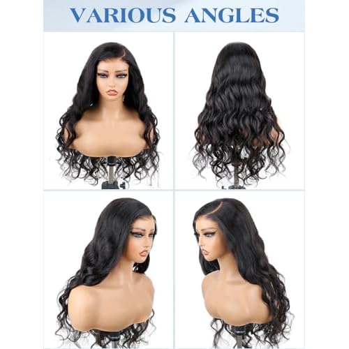 22 Inch Side Part Body Wave 7X5 Wear and Go Glueless Wigs Human Hair Pre Plucked Pre Cut Pre Bleached Knots HD Lace Front Wigs for Black Women Glueless Wig 180% Density