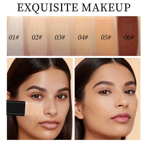 O'CHEAL Face Foundation Contour Stick Long-wear Lightweight Brighten Stick Blemish Contouring Face Concealer Beauty Makeup 04#WHEAT