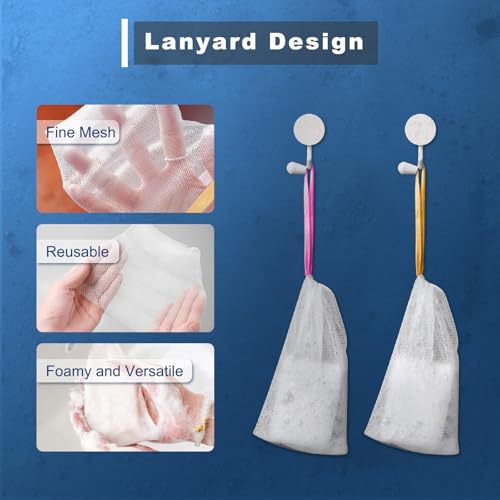 20PCS Soap Bag Bar Soap Pouch Mesh Net with Drawstring Closure Foaming Body Drying Sock Holder for Shower