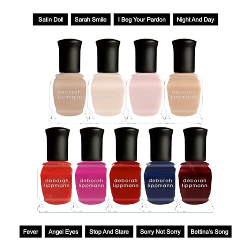 Deborah Lippmann Nail Polish, Gel Lab Pro Set | Treatment Enriched for Nail Health, Wear and Shine | No Lamps or Tools & 21-Free | 25th-Anniversary, 9 Bottles