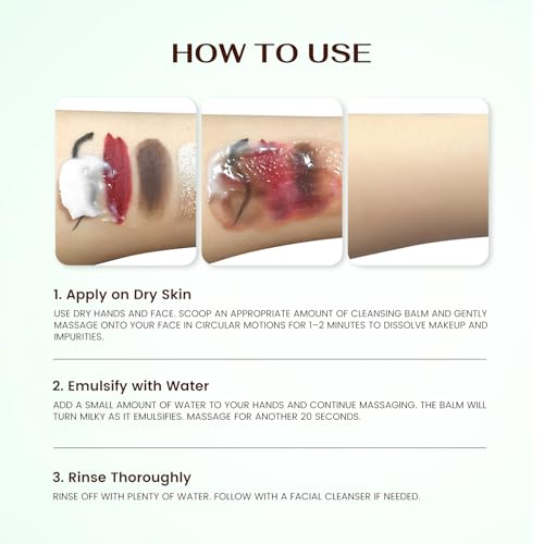 Makeup Remover & Cleanser Balm with Coconut Milk & Multi Natrual Plant Oil for Melting, Cleaning And Moisturizing For All Skin Type