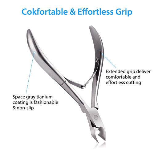 Mudder 3 Packs Cuticle Nippers Cutter Tool Stainless Steel Nail Cuticle Trimmer Remover with Pointed Blade Scissors Pedicure Manicure Tool for Fingernails Nails Care and Toenails(Silver)
