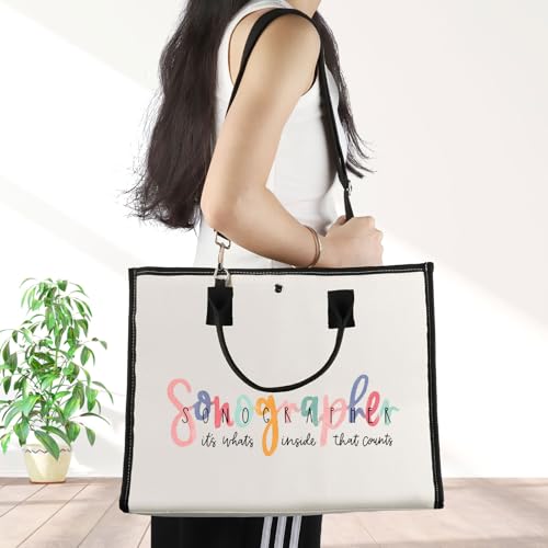 JNIAP Sonographer Makeup Bag Sonographer Gifts Ultrasound Tech Gifts Radiologist Zipper Bag Radiology Gift (Sonographer Tote)