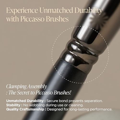 Piccasso 116 Highlighter Brush ? Soft Goat Hair Makeup Brush for Face, Ideal for Highlighting Cheekbones, Nose, and Jawline, Fluffy Blush Brush for Natural Glow, Professional Korean Beauty