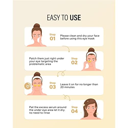 24k Gold Under Eye Patches (8 Pairs), eye mask, Collagen Skin Care Products, Eye Patches for Puffy Eyes, eye masks for dark circles and puffiness