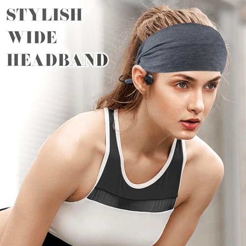 Zkptops 6Pcs Headbands for Women Non Slip Extra Wide Sport Headbands Soft Wide Hair Bands for Girls Elastic Fabric Sweat Hair Warp Workout Yoga Running Daily Hairs Accessories(Black White Gray Beige)
