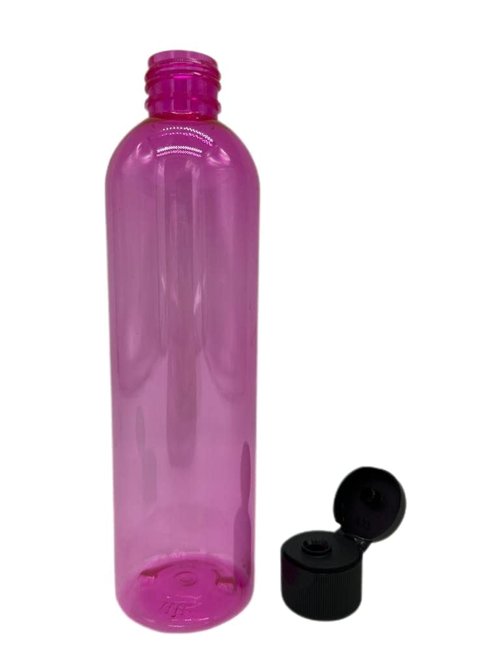 Natural Farms 8 oz Pink Cosmo Plastic Bottles -12 Pack Empty Bottle Refillable - BPA Free - Essential Oils - Aromatherapy | Black Flip Top Snap Cap - Made in the USA