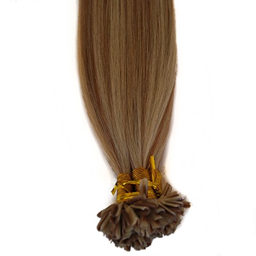 Keratin Hair Extensions U tip100gm Blonde Mixed Multi-color 27 60 Silky Straight