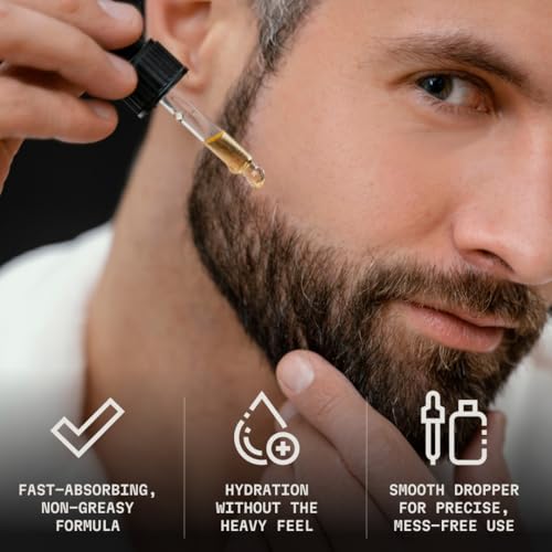 Striking Viking Beard Oil for Men - Naturally Derived Conditioner with Almond, Tea Tree, Argan & Jojoba Oil for Beard Growth, Softening & Moisturizing (2 Fl Oz (Pack of 1), Blue Ocean)