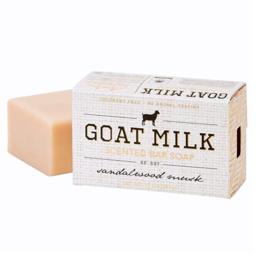 San Francisco Soap Company Goat Milk Bar Soap | SANDALWOOD MUSK | Dye-Free Bar Soap | Enriched with Nourishing Goat Milk | Unisex Fragrance | 10oz