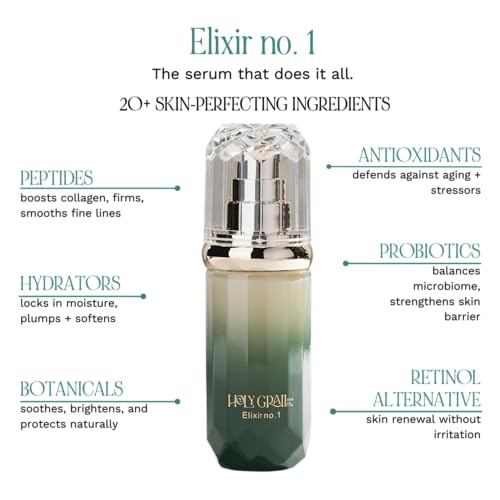 Elixir no. 1 ? Face Serum with Bakuchiol, Niacinamide & CoQ10 ? 40 mL Refillable Glass Bottle ? Reduces Fine Lines, Firms, Brightens ? Vegan, gentle ingredients, Clean, Sustainable