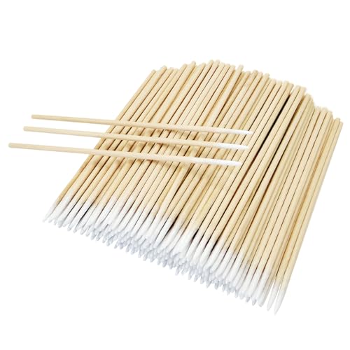 200PCS Pointed Cotton Swabs for Nails - Mini Tips, Microblading Cotton Buds & Nail Polish Clean Up Tool - Fine Point, Precision Micro Swabs for Makeup & Beauty
