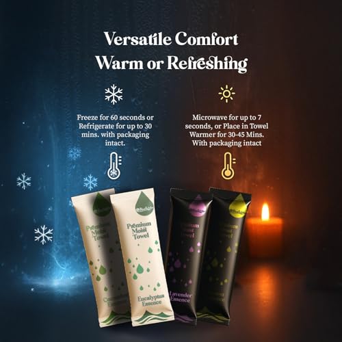 BlueWater (50-Pack) Individually-Wrapped Moist Scented Towels - Single-Use Premium Body Wipes (12x12, Cucumber)
