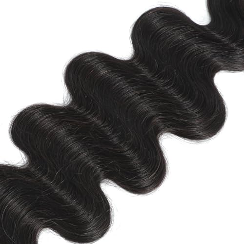 12A Body Wave Bundles Human Hair 24 26 28 Inch 3 Bundles Human Hair 100% Unprocessed Brazilian Virgin Hair Bundles Body Wave Human Hair Bundles Human Hair Extensions Natural Black