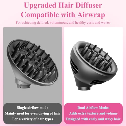 Wave Curl Diffuser for Dyson Airwrap ? Dome and Diffuse Modes for Curl Wave Hair, Hair Diffuser Attachment Compatible with Airwrap Styler HS01/05