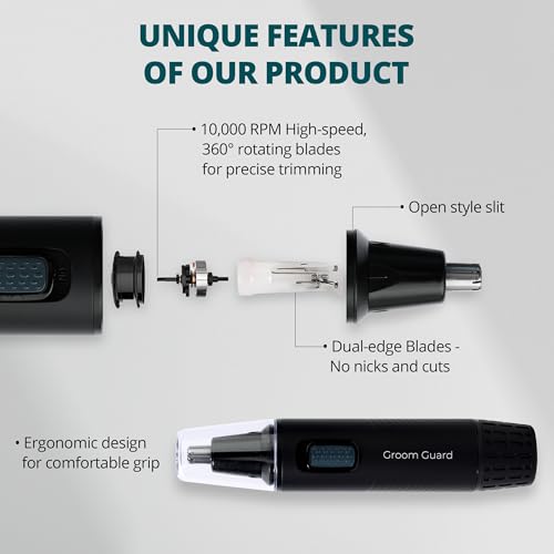 3-in-1 Nose Hair Trimmer for Men - 2025 Professional Painless USB Rechargeable, IPX6 Waterproof, Easy to Use