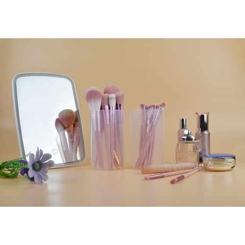 Retractable Makeup Brush Holders, Clear Plastic Travel Makeup Brush Cup with Lid, Portable Cosmetic Brush Organizer Container, Dustproof Brushes Storage Case for Women Make-up Artist, 1pc